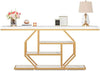 Functional Glamour Geometric Gold Accent Table / Lixra