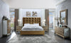 Luxurious Golden Accents And Floral Design Bedroom Set / Lixra