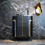 Modern Marble-Top Wooden Drawer Chest / Lixra