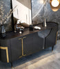 Space-Efficient Modern Marble-Top Buffet Table / Lixra