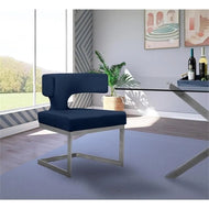 Chrome Frame Velvet Dining Chair Set / Lixra