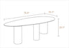 Geometrical Oval Shaped Marble Top Dining Table Set / Lixra