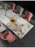 Sleek Metal And Extendable Marble Dining Set / Lixra