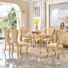 European Golden Wood Carved Marble-Top Dining Set / Lixra