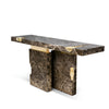 Marble-Top Accent Table with Metal Sheet / Lixra