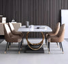 Stylish Marble Dining Table Set with Chairs / Lixra