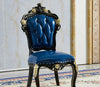 Set Of 4 Ornate Tufted European Leather Dining Chairs / Lixra