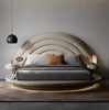 Leather Upholstered Luxury LED Round Bed / Lixra