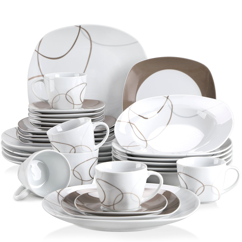 30-Piece Ceramic Kitchen Dinnerware Set for 6 / Lixra