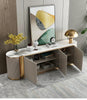 Contemporary Marble Top TV Stand With Storage Cabinets / Lixra