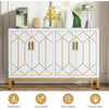 Functional Beauty Wood Buffet Cabinet With Gold-line Handles / Lixra