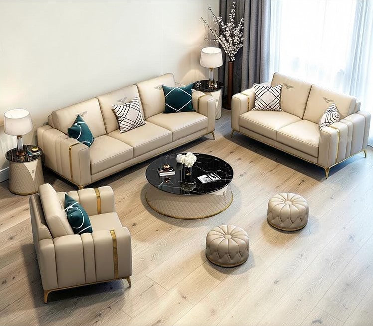 Modern Luxurious Stately Leather Sofa Set / Lixra
