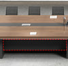 Inventive Wooden Conference Desk With Built-in Storage / Lixra