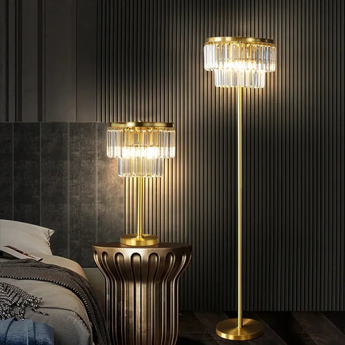 Golden Floor LED Lamp For Living Room / Lixra