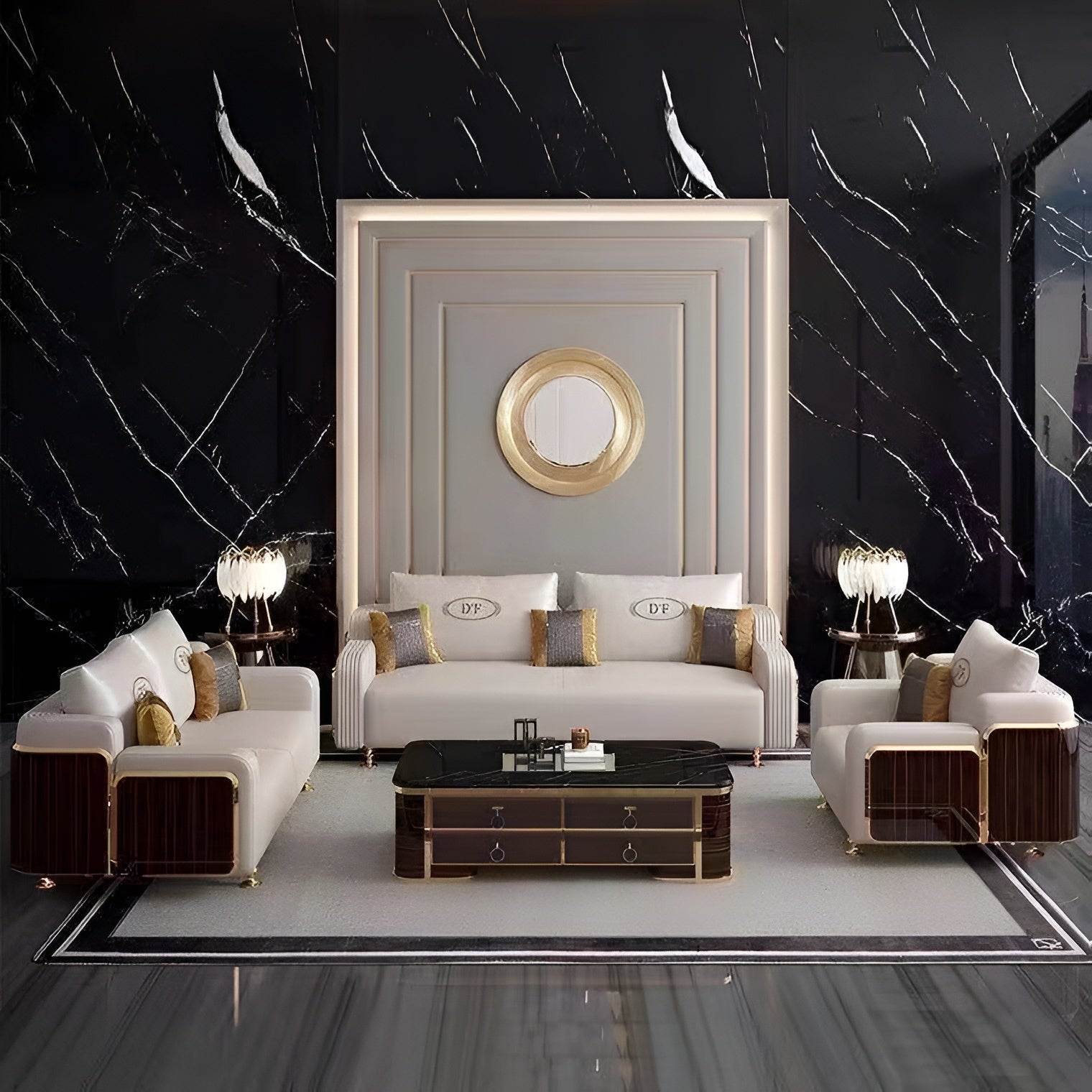Contemporary Living Room 3-2-1 Sofa Set - Lixra.com