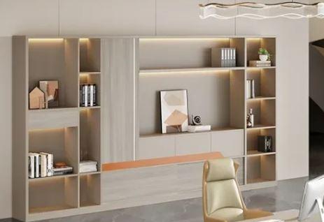 Minimalist Modern Solid Wood Bookshelf With LED / Lixra