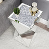  Mirrored Side Table With Diamond Detail / Lixra