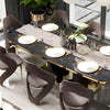 Metal Base Marble Dining Table Set