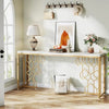 Long Accent Table With Golden Geometric Design / Lixra