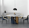 Gleamy Round Marble-Top Dining Table Set / Lixra