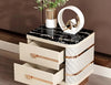 Set Of 2 Marble-Top Leather Nightstands / Lixra