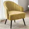 Fabric Upholstered Accent Chair with Wooden Legs / Lixra
