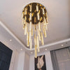 Ultra Modern Electroplated Gold & Chromium Clear Accents Crystal Chandelier / Lixra