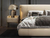 Creamy White Gold Plated Leather Bed / Lixra