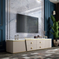 Luxury TV Stand with Crafted Mable Top / Lixra