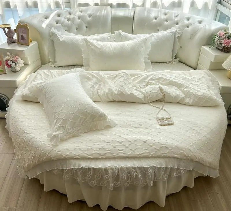 Microfiber Embroidered White Bedding Set / Lixra