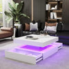 LED White Coffee Table With 16 Colors And Remote Control / Lixra