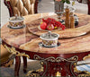 High-End European Round Marble Dining Table Set With Lazy Susan / Lixra