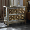 Luxurious Golden Accents And Floral Design Bedroom Set / Lixra