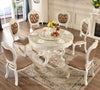 Round Marble European Dining Table Set with Lazy Susan / Lixra