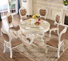 Round Marble European Dining Table Set with Lazy Susan / Lixra