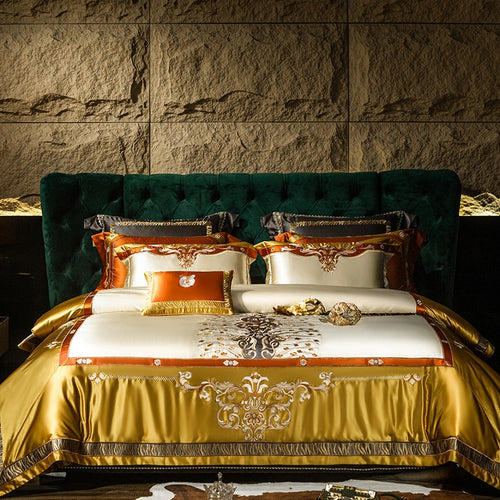 Luxurious Embroidered 100% Cotton Fabric Bedding Sets / Lixra