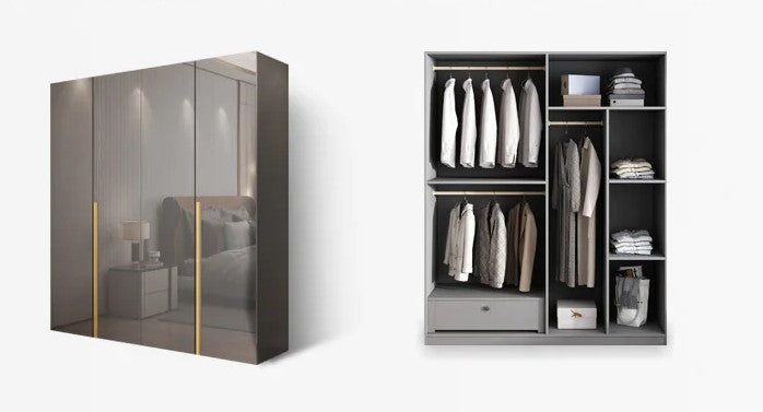 Multi-Functional Glassware & Wooden Base Wardrobe/ Lixra