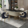 Oval-Shaped Marble Dining Table Set / Lixra