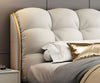 Tufted Designer Leather Bed with Metal Accents / Lixra