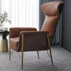 High Back Wing Design Leather Upholstered Accent Chair / Lixra