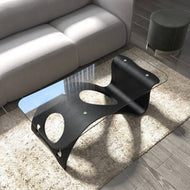 Transparent Glass Classy Wooden Coffee Table  / Lixra