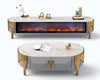 Stylish Coffee Table & TV Stand Set With LED Fireplace / Lixra