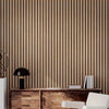 Realistic Wood Sensation Peel And Stick Slats Design 3D Wallpaper / Lixra