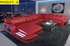 Illuminated Elegance U-Shaped Leather Sectional Sofa with LED Lights / Lixra