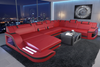 Illuminated Elegance U-Shaped Leather Sectional Sofa with LED Lights / Lixra