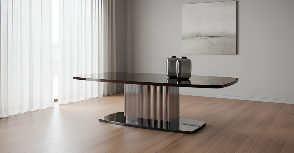 Metallic Glossy Modern Dining Table - Lixra.com