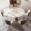 Versatile Marble Top Dining Table with Extendable Feature / Lixra