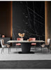 Sleek Metal And Extendable Marble Dining Set / Lixra