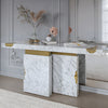 Marble-Top Accent Table with Metal Sheet / Lixra