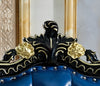 Set Of 4 Ornate Tufted European Leather Dining Chairs / Lixra